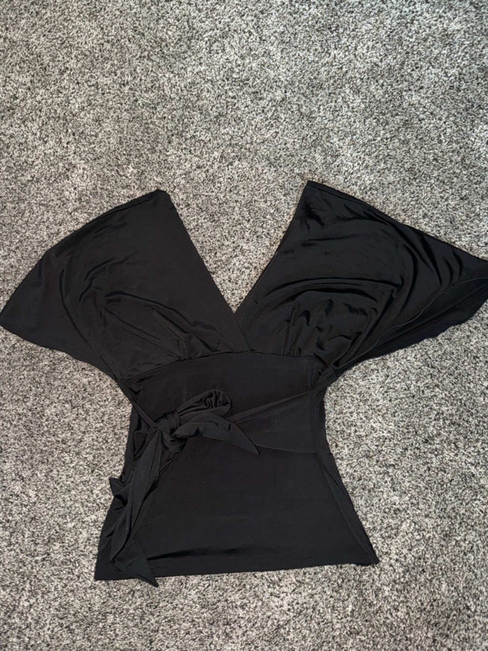Vintage Wet Seal Black V-Neck Wrap Top